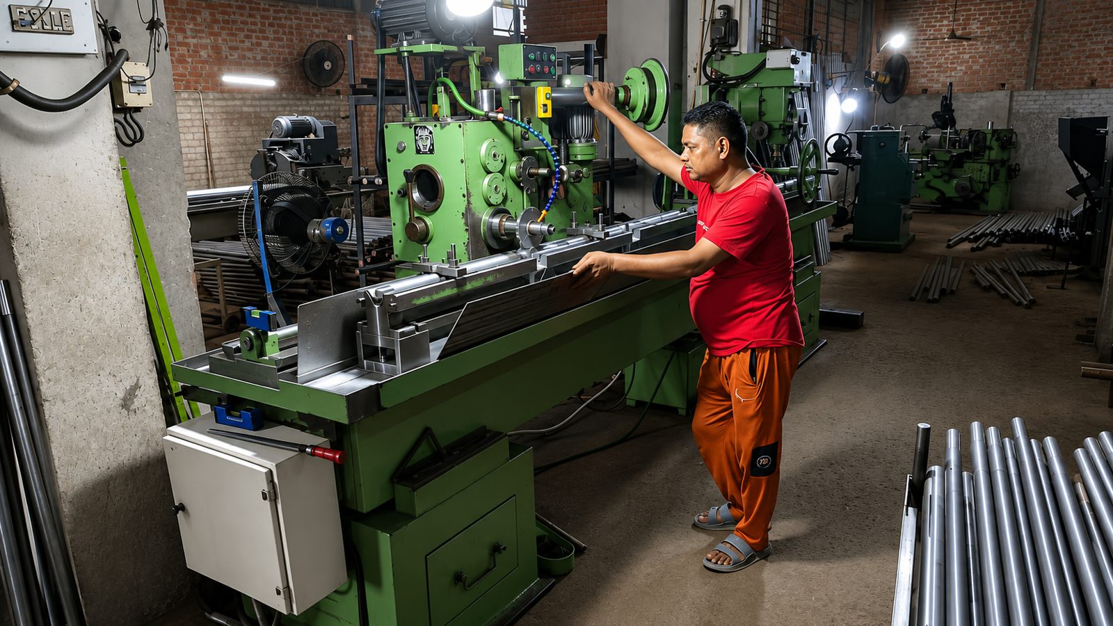 Machining operation on the shop floor